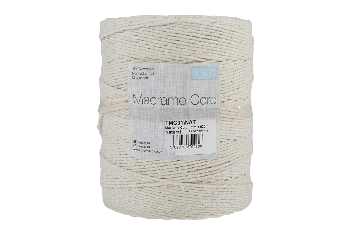 Trimits Gro-tmc31\nat - Trim Macram Cord Cotton 525m X 3mm 1