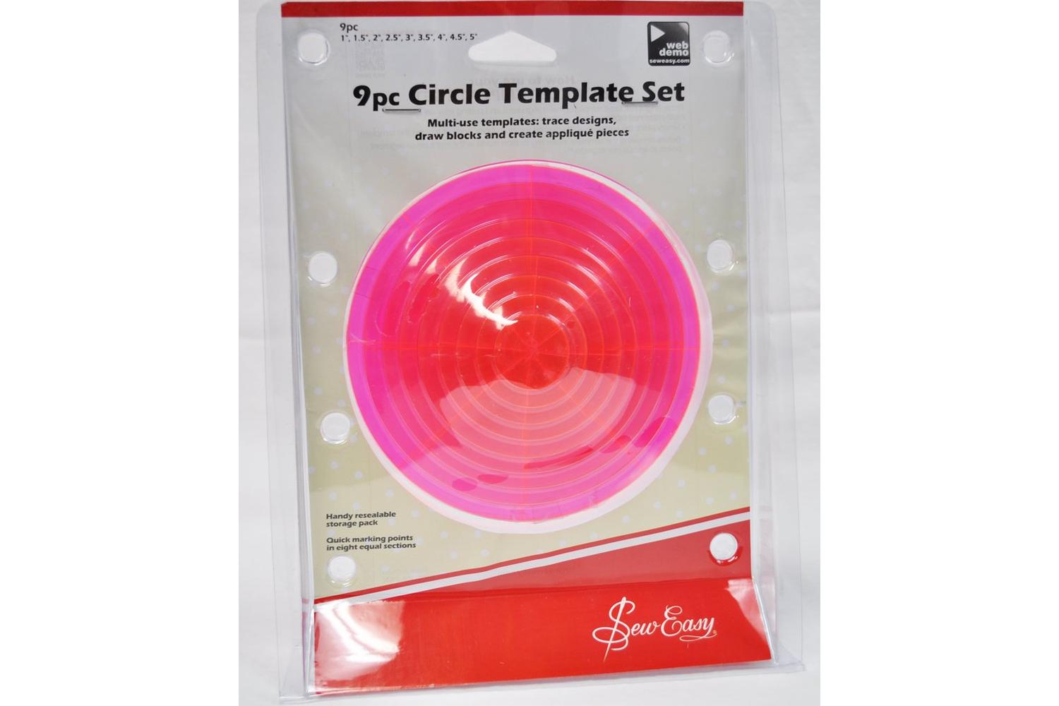 Sew Easy Gro-ergg06.pnk - Circle Template Pk9 - Template Set