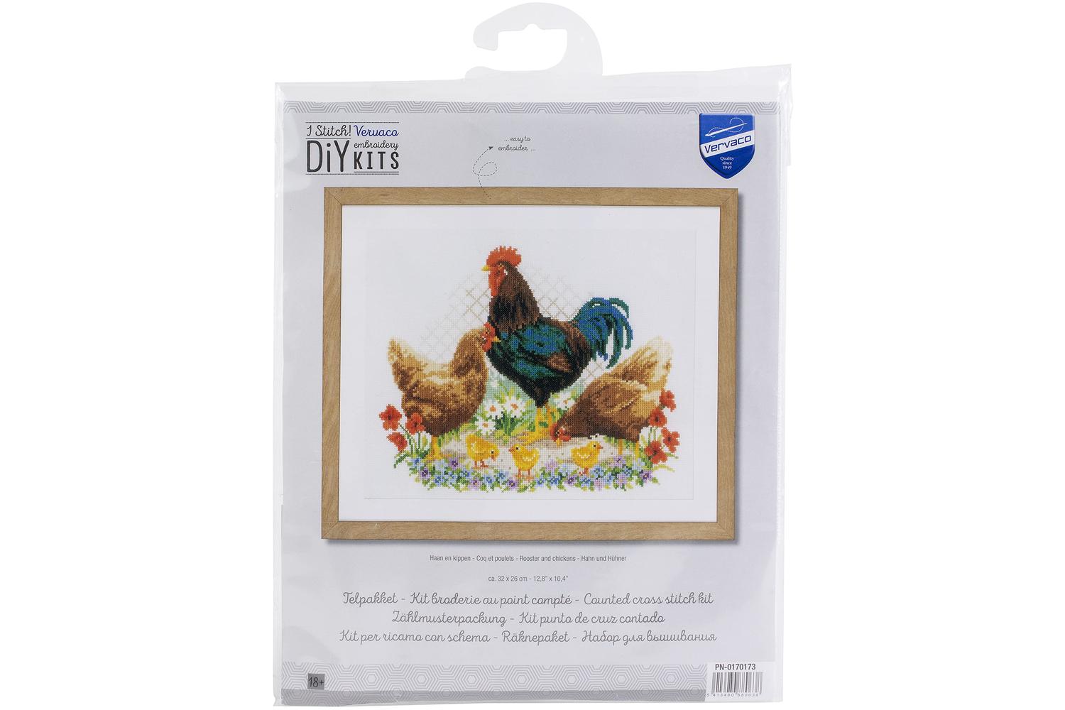 Vervaco Gro-pn-0170173 - Rooster And Chickens - Counted Cros