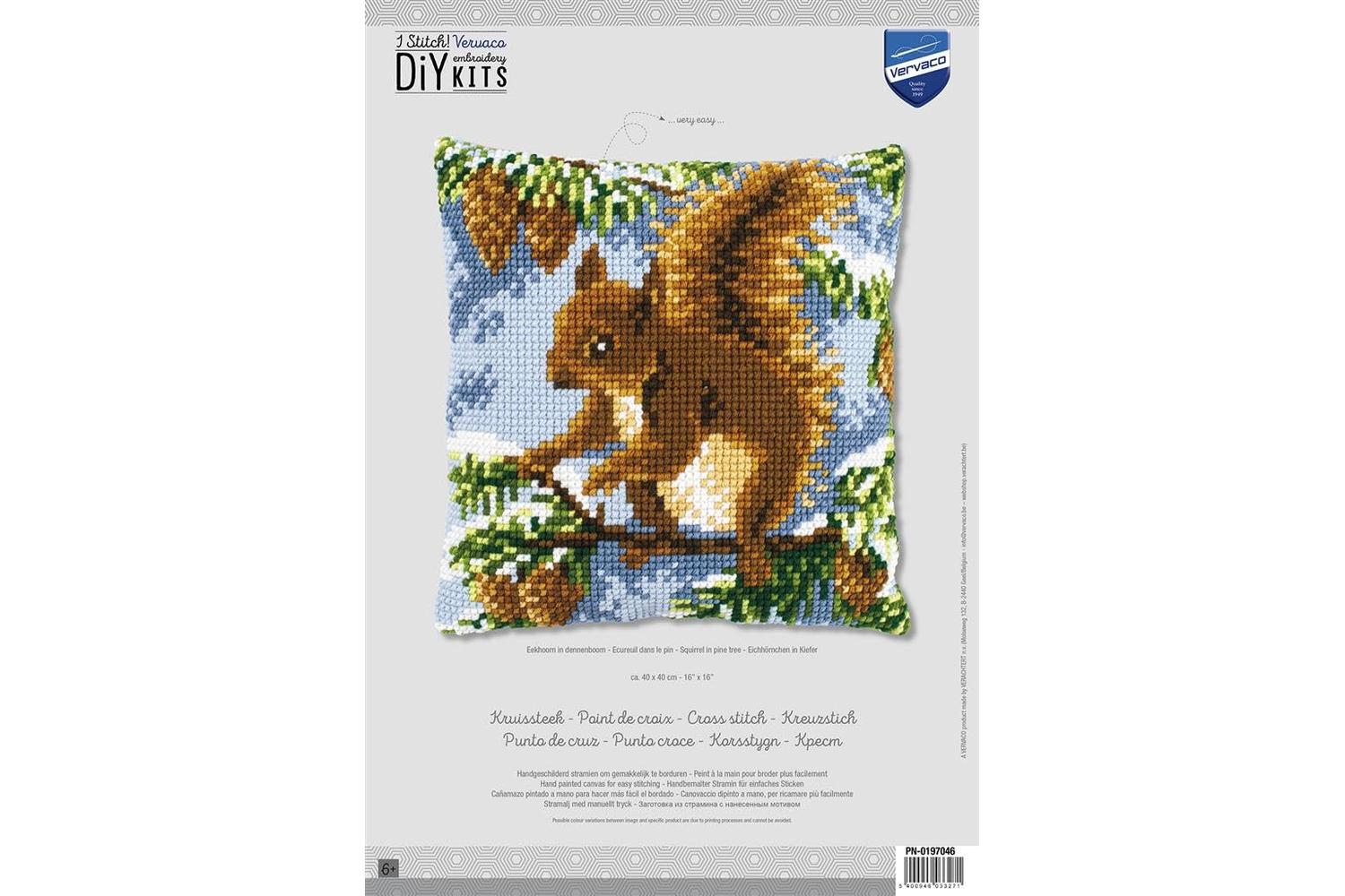 Vervaco Gro-pn-0197046 - Cushion Squirrel - Cross Stitch Kit