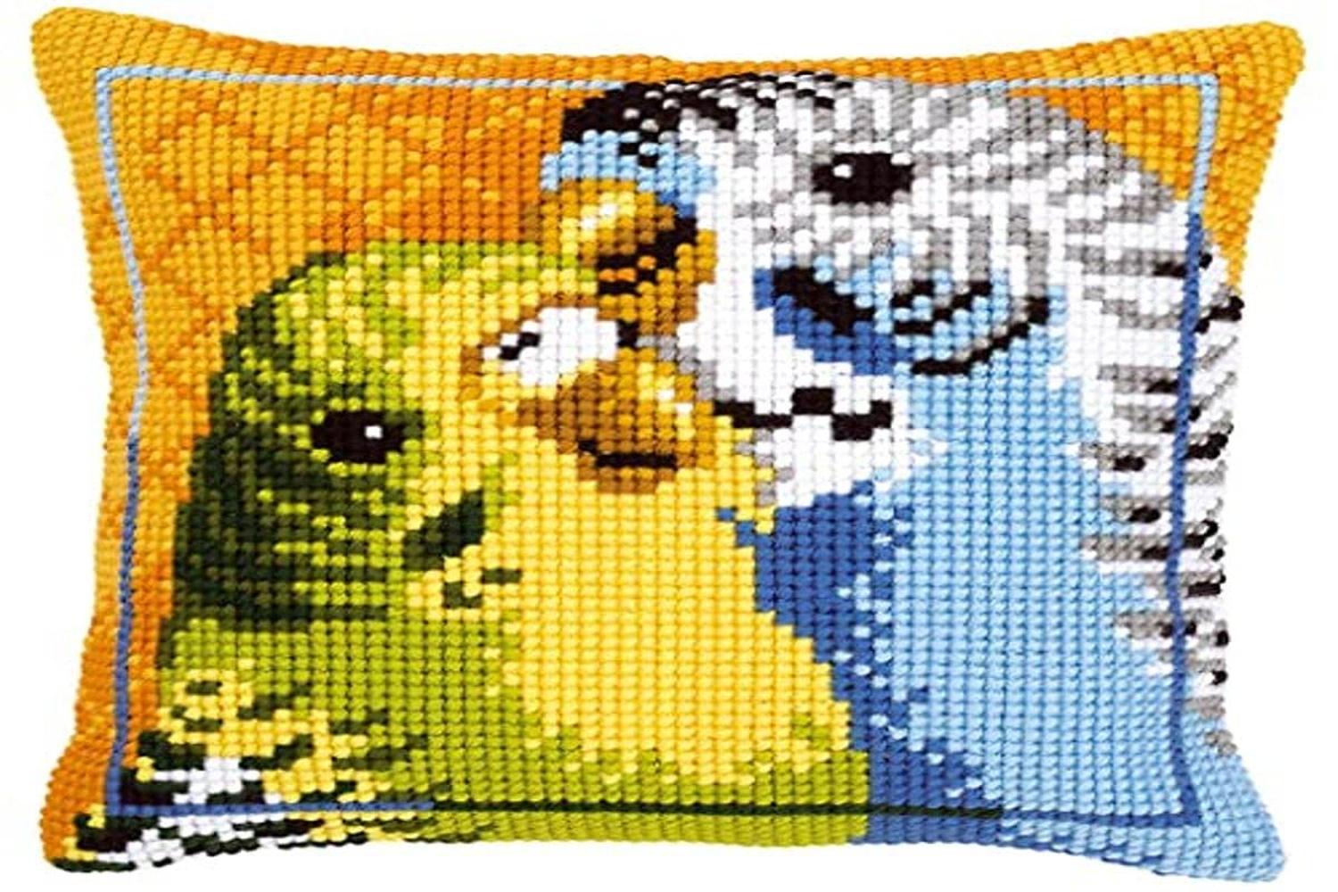 Vervaco Gro-pn-0145314 - Cushion Budgies - Cross Stitch Kit 