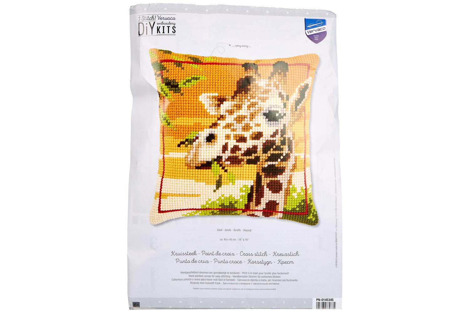 Vervaco Gro-pn-0145345 - Cushion Giraffe - Cross Stitch Kit 