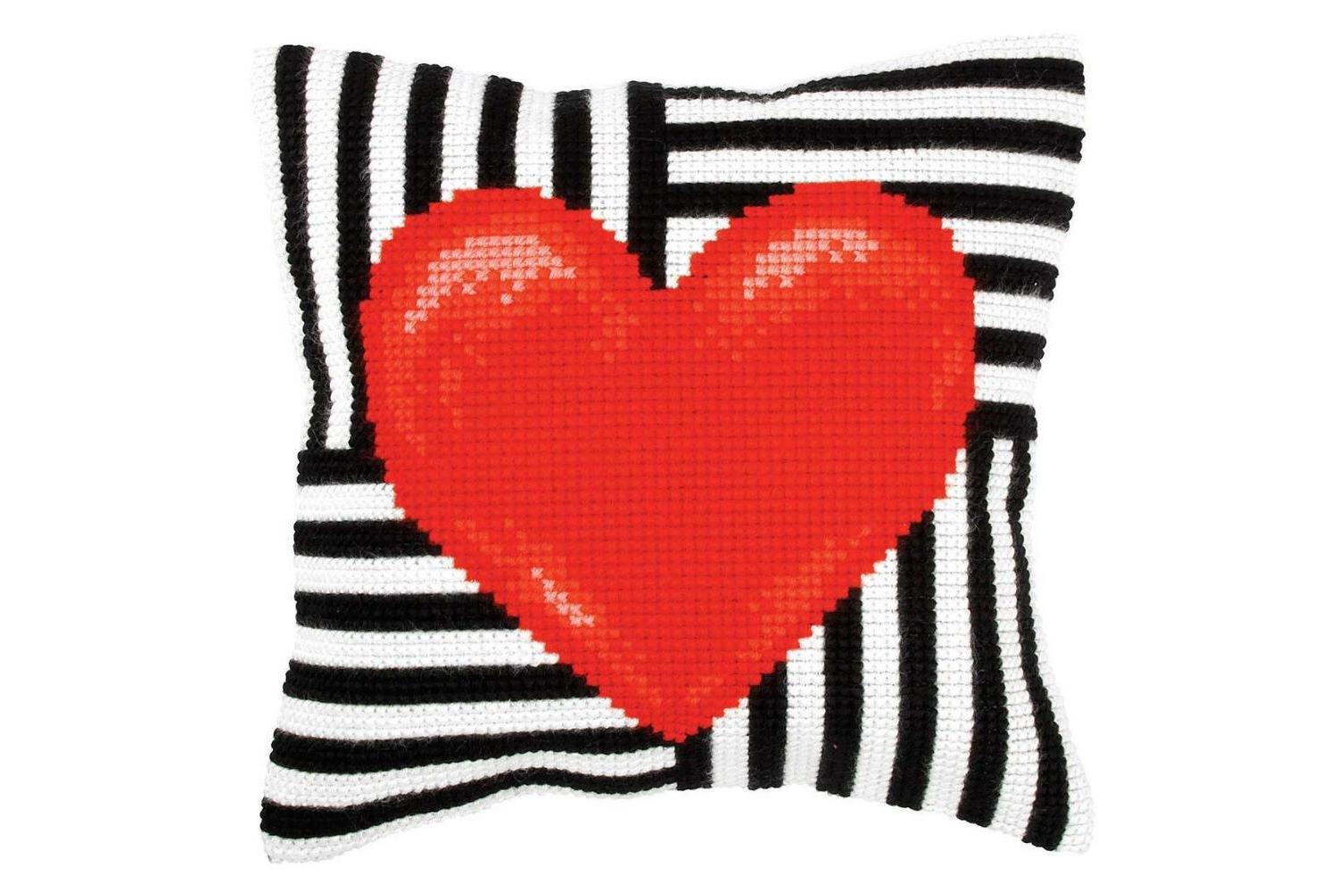 Orchidea Gro-orc.9314 - Cushion Red Heart - Cross Stitch Kit