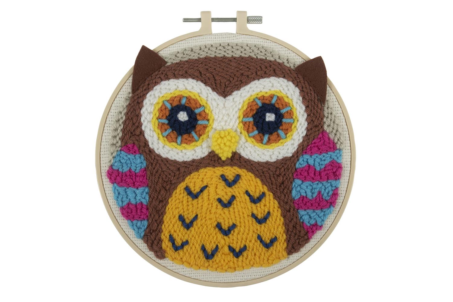 Trimits Gro-gck198 - Pneedle Owl - Punch Needle Kit Yarn And