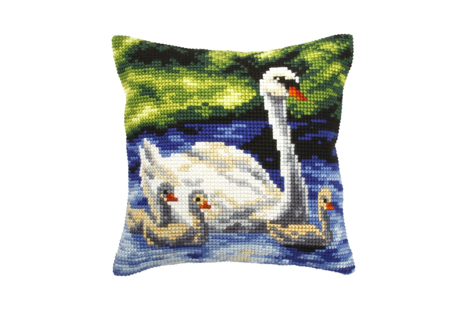 Orchidea Gro-orc.9267 - Cushion Swans Family - Cross Stitch 