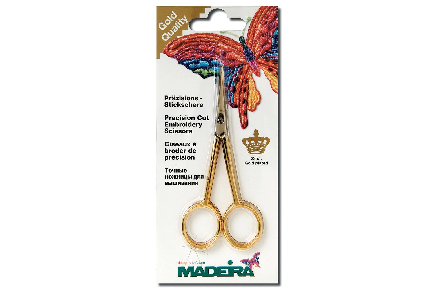 Madeira Gro-9476 - Scissors Embroidery Gold-plated Curved 12