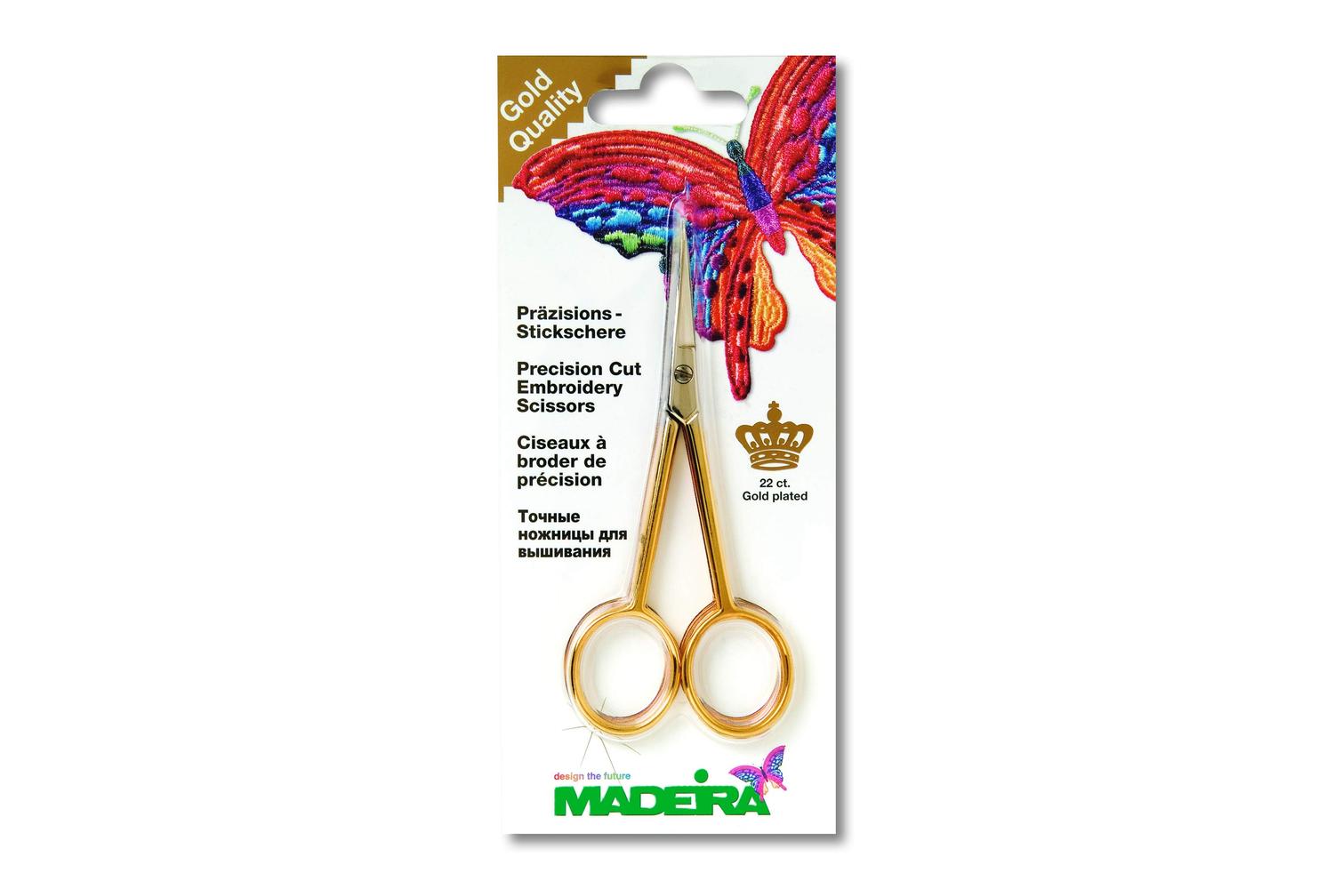 Madeira Gro-9477 - Scissors Embroidery Gold-plated Straight 