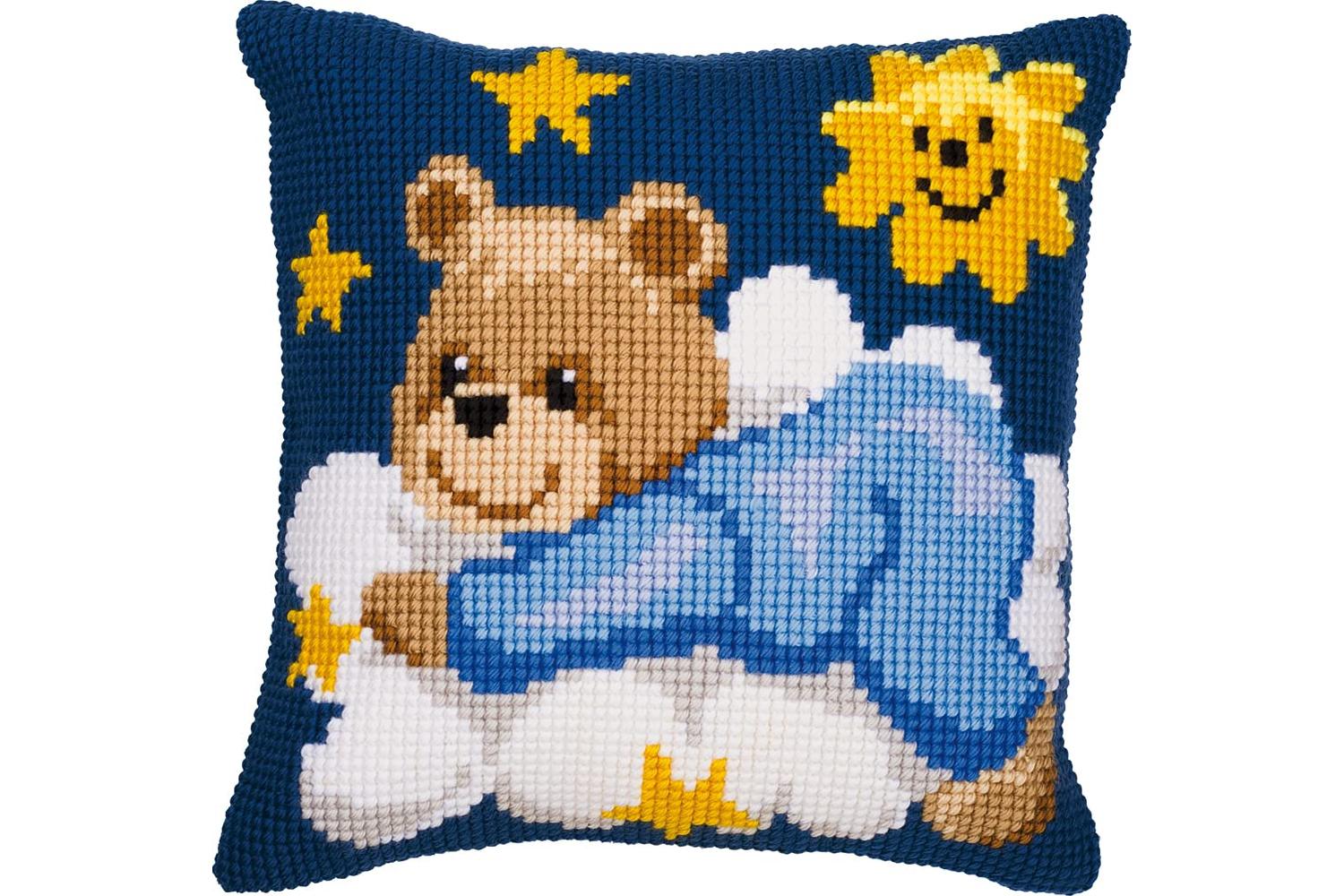 Vervaco Gro-pn-0008573 - Cushion Blue Teddy - Cross Stitch K