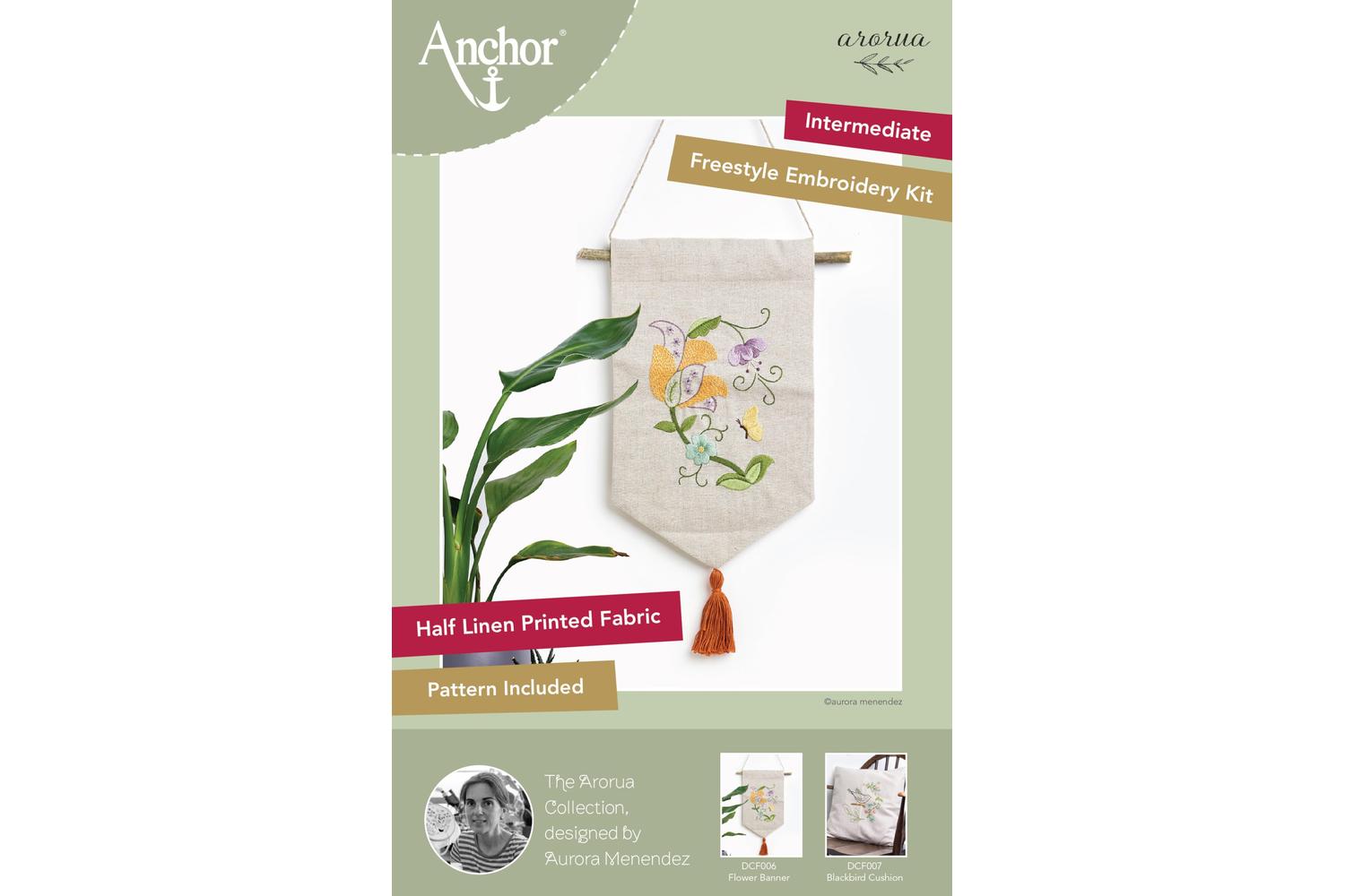Anchor Gro-dcf006 - Aurora Flower Banner - Embroidery Kit Au