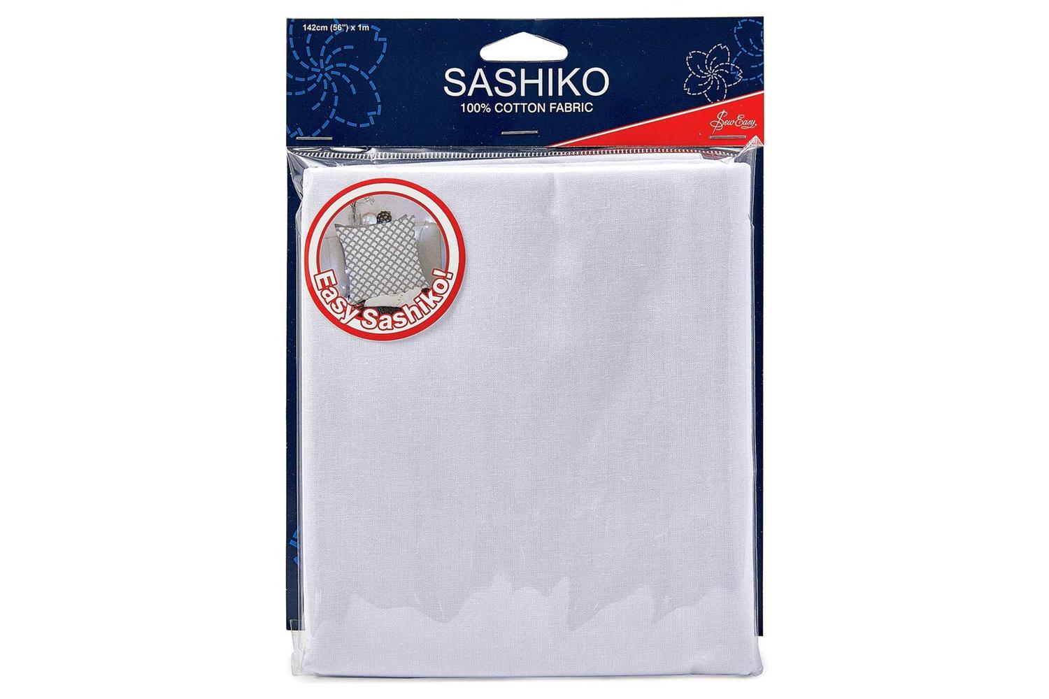 Sew Easy Gro-ers.010 - Fabric 1mx142cm Wht - Sashiko Cotton 