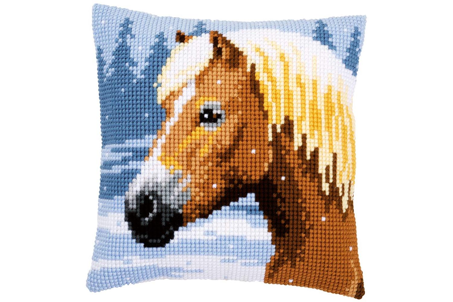 Vervaco Gro-pn-0157077 - Cushion Horse Snow - Cross Stitch K