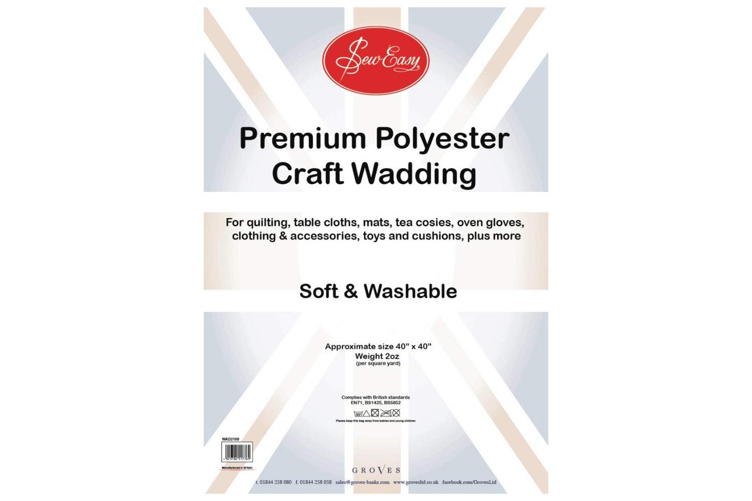 Sew Easy Gro-wad2100 - Poly Wad 2oz 100x100 - Poly Wadding 2
