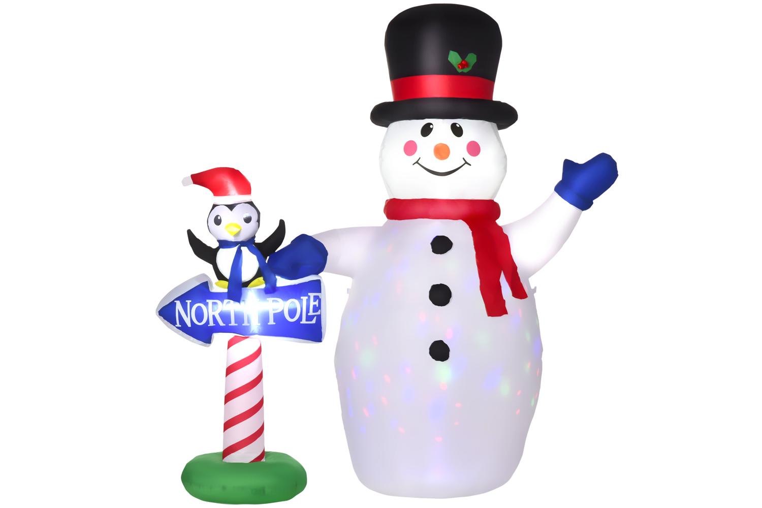 Homcom | Outdoor Led Christmas Decorations Inflatable Snowman and Penguin | 6ft