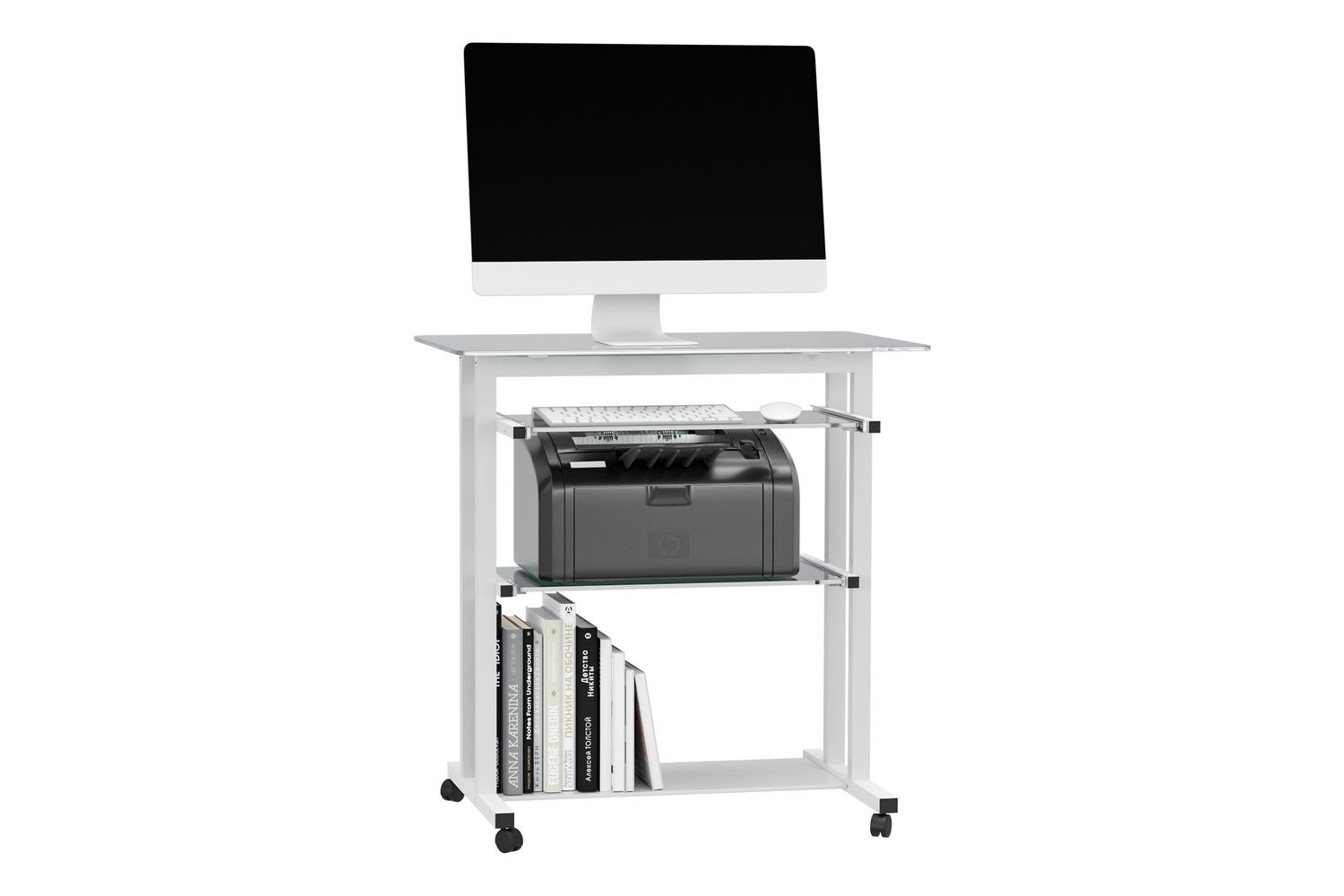 Homcom Mobile Glass Computer Desk