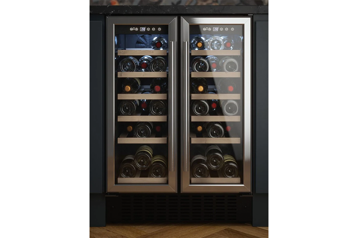 Cata 32 Capacity Double Door Wine Cooler Silver | UBSSWC60DD
