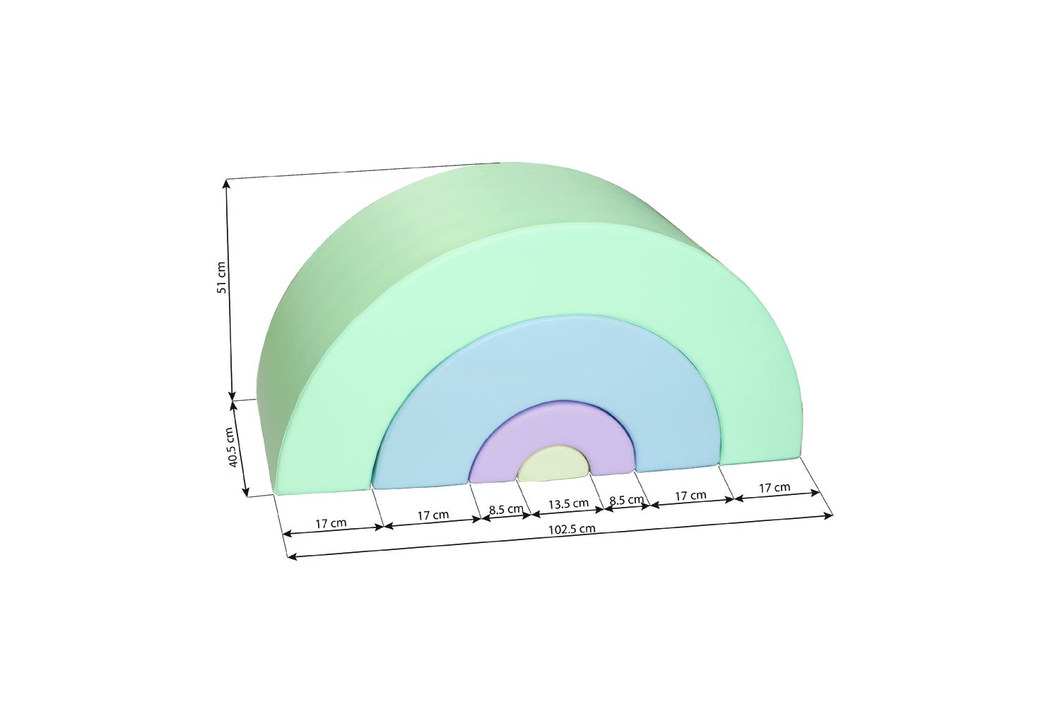 Iglu Soft Play Shapes Rainbow Set, Children's Educational Foam Blocks