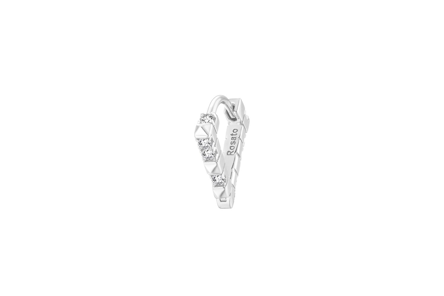 Rosato Cubica Silver Single Earring For Fashion-forward Women