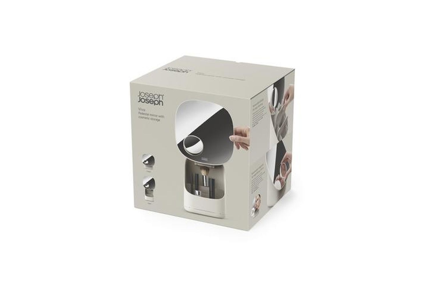 Joseph Joseph | 75001 | Compact Viva Pedestal Mirror With Cosmetic Storage