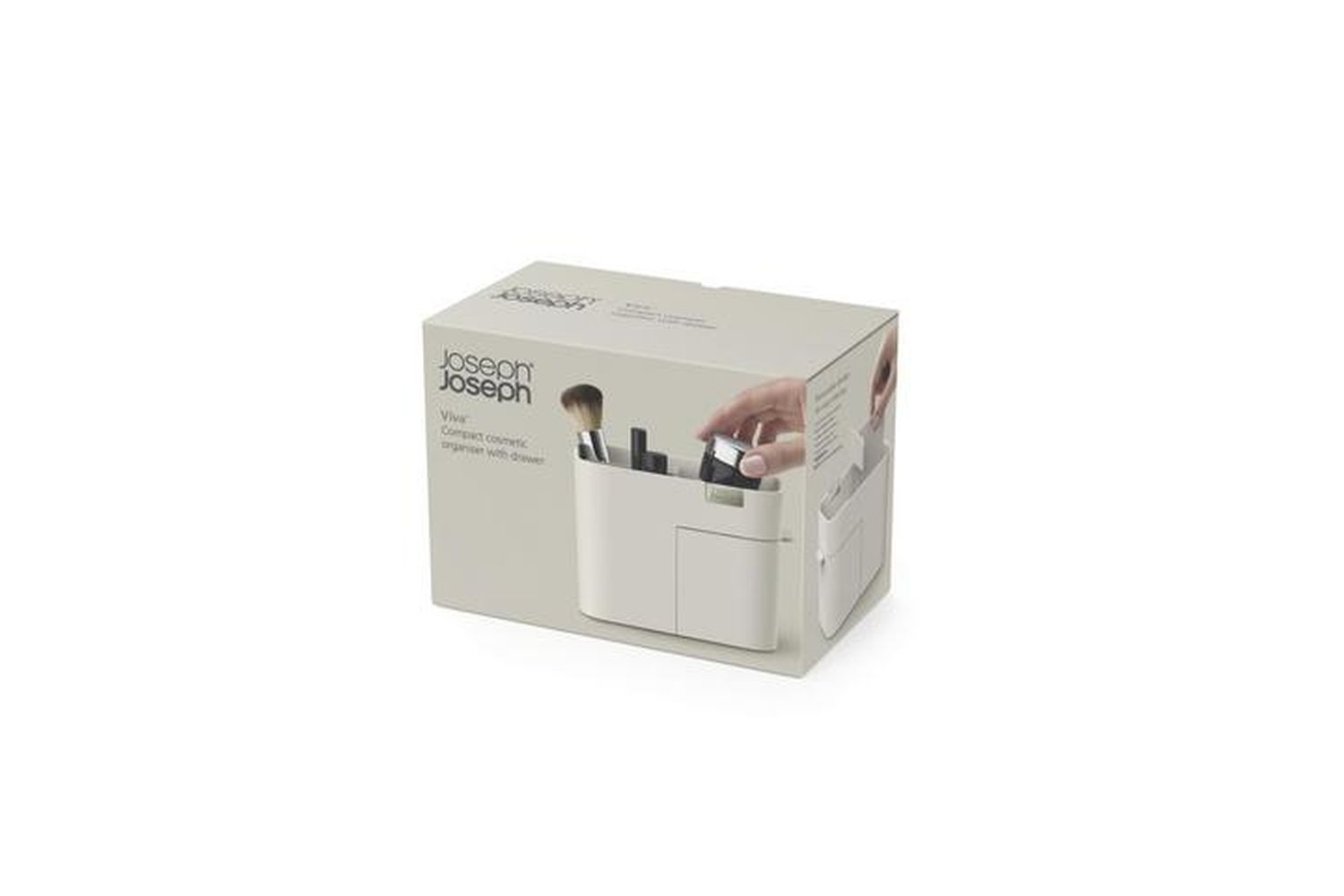 Joseph Joseph | 75003 | Viva Compact Cosmetic Organizer, Stylish Caddy For Makeup And Accessories, Secure Drawer With Magnetic Closure - Shell