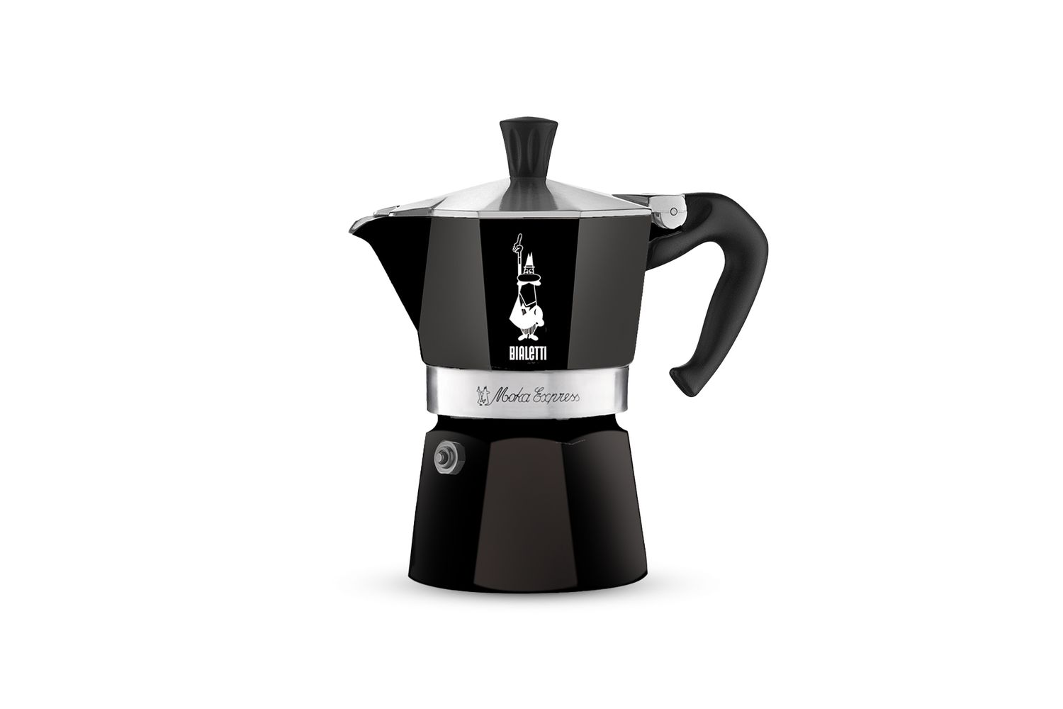 Bialetti Moka Express 1 Cup Black | Authentic Italian Espresso Maker | High-quality Aluminium Coffee Pot
