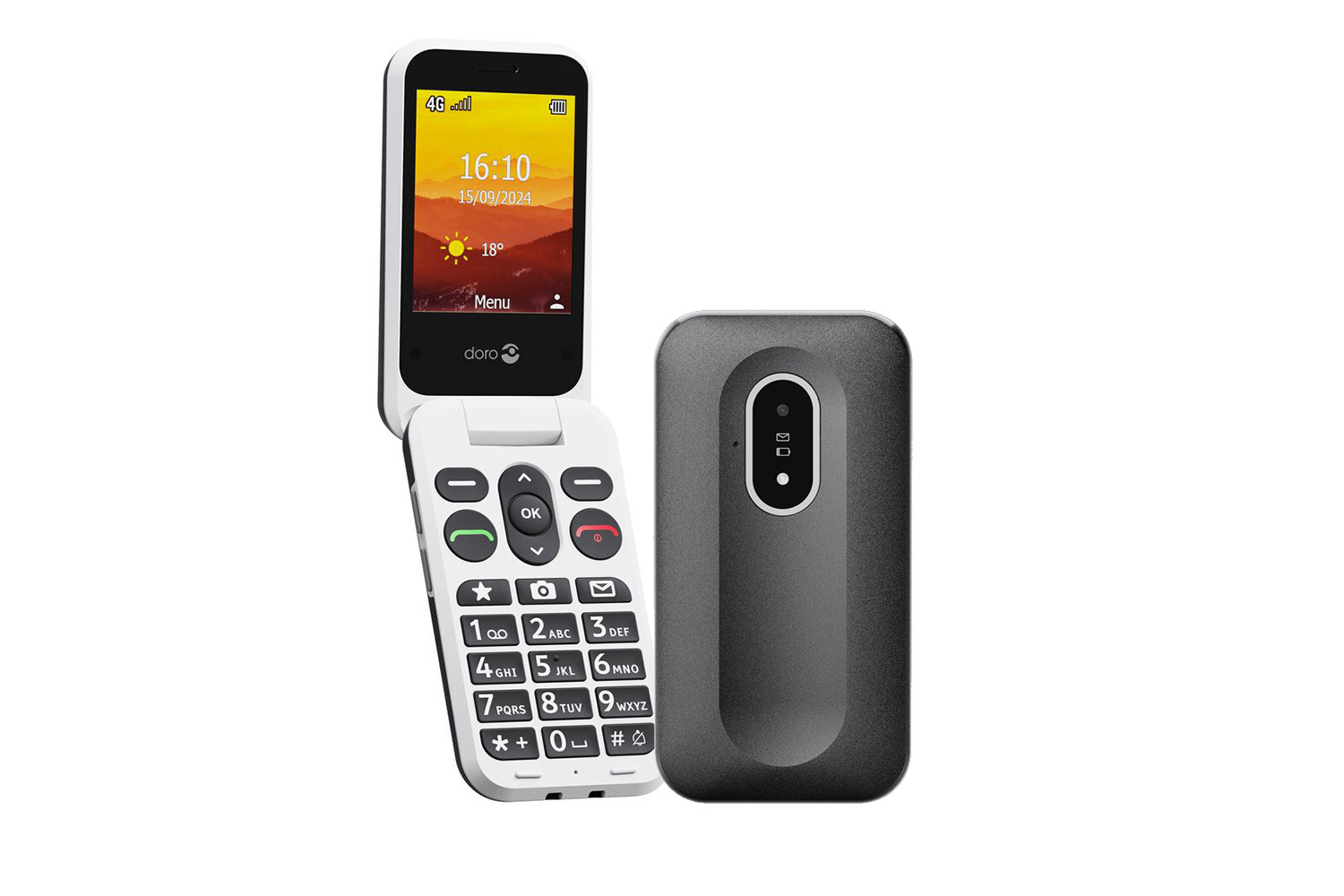 Doro Leva L20 Flip Phone | Black/White